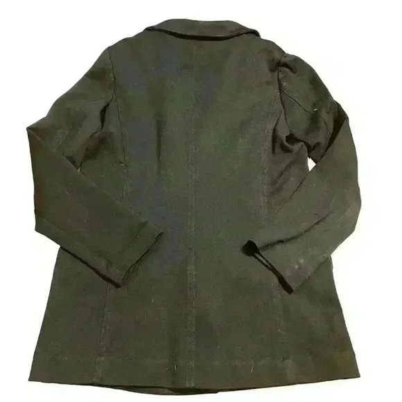 Dusan Wool Open Front Blazer Cardigan Size Medium Black Capsule Classic Italy - Picture 2 of 4